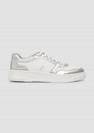 s.Oliver Sneaker mit Kontrast-Details - silber