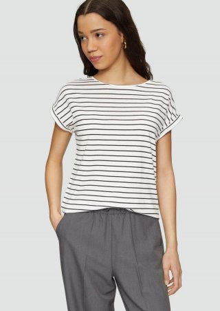 s.Oliver Loose Fit-Shirt im Lyocellmix - weiß