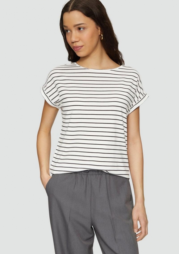 s.Oliver Loose Fit-Shirt im Lyocellmix - weiß