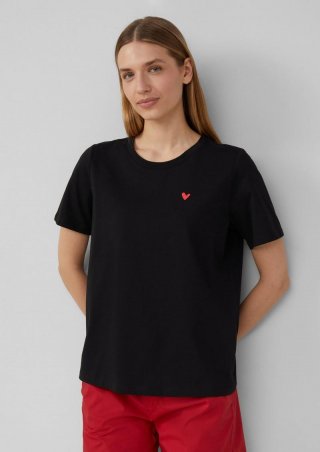 s.Oliver T-Shirt mit Pride-Motiv - schwarz