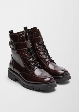 s.Oliver Stiefel in Lackleder-Optik - bordeaux