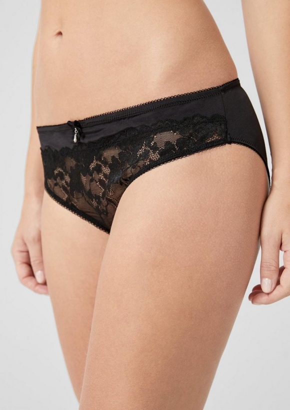 s.Oliver Slip mit Spitze - schwarz