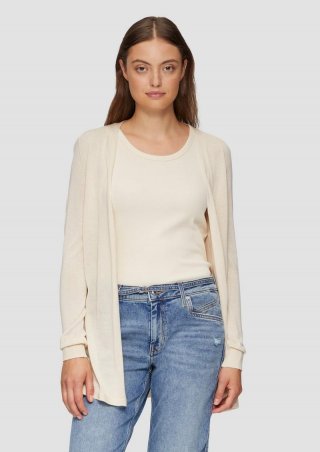 s.Oliver Feinstrick-Cardigan aus reiner Viskose - beige