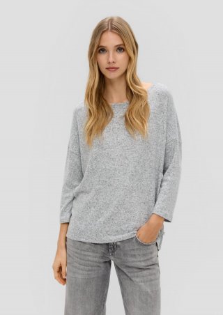 s.Oliver Weiches Shirt aus Viskosemix in Melange-Optik - grau meliert