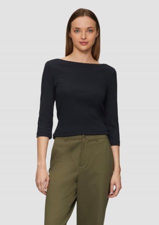 s.Oliver T-Shirt mit 3/4-Arm und U-Boot Ausschnitt - navy