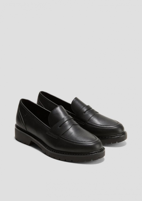 s.Oliver Loafer in Leder-Optik - schwarz