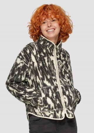 s.Oliver Teddyjacke mit All-over-Print - beige