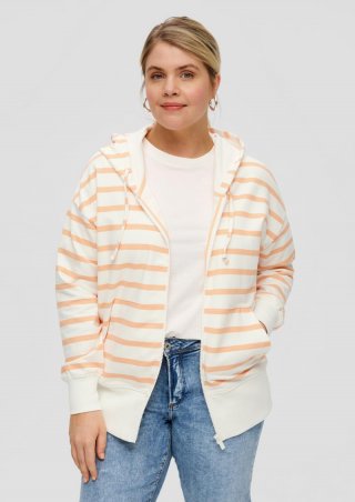 s.Oliver Gestreifter Hoodie im Boxy Fit - mango