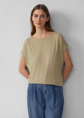 s.Oliver Viskosemix-T-Shirt im Relaxed Fit - hellbraun