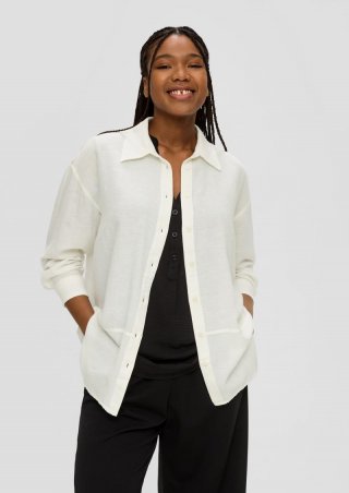 s.Oliver Oversized Bluse aus Viskosemix - ecru