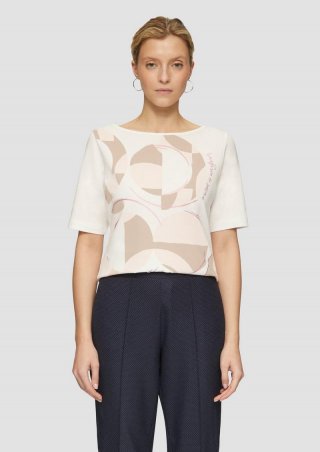 s.Oliver T-Shirt mit Frontprint - ecru