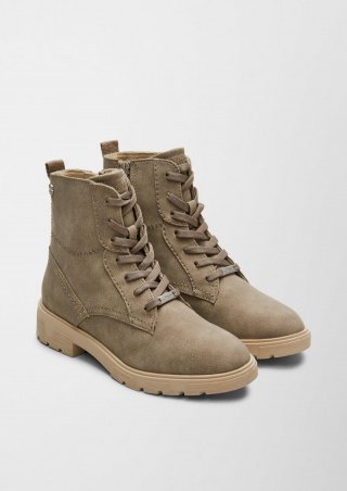 s.Oliver Schnürboots mit Reißverschluss - hellbraun