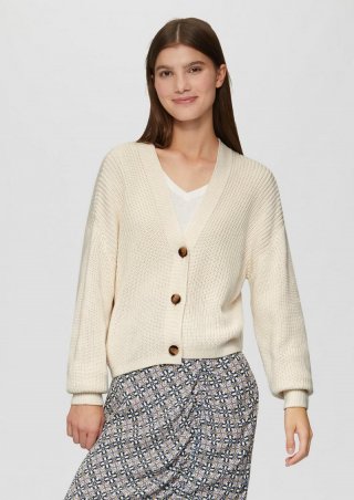 s.Oliver Strickjacke aus Baumwollmix - beige