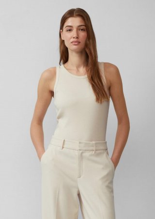 s.Oliver Slim-Fit-Top mit Rippstruktur - beige