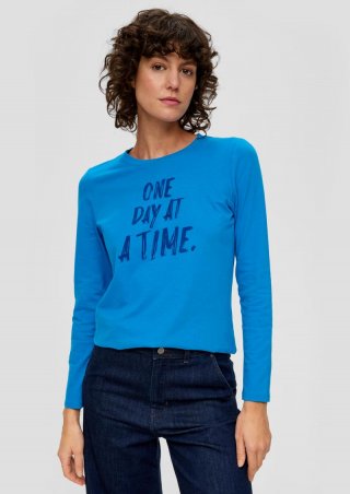 s.Oliver Longsleeve mit Effektprint - royalblau
