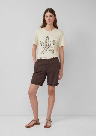 s.Oliver Shorts mit geflochtenem Gürtel und Garment Dye - mokka