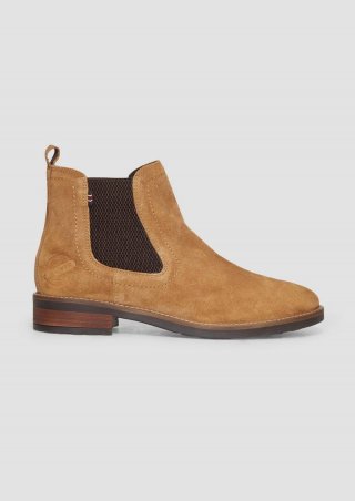 s.Oliver Chelsea-Boots aus Leder - cognac