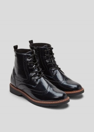 s.Oliver Boots in Lackleder-Optik - dunkelblau