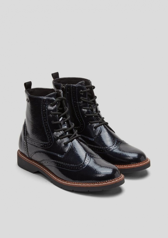 s.Oliver Boots in Lackleder-Optik - dunkelblau