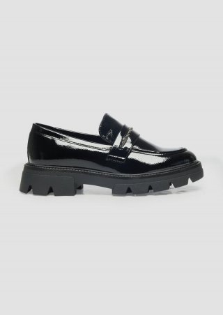 s.Oliver Loafer in Lackleder-Optik - schwarz