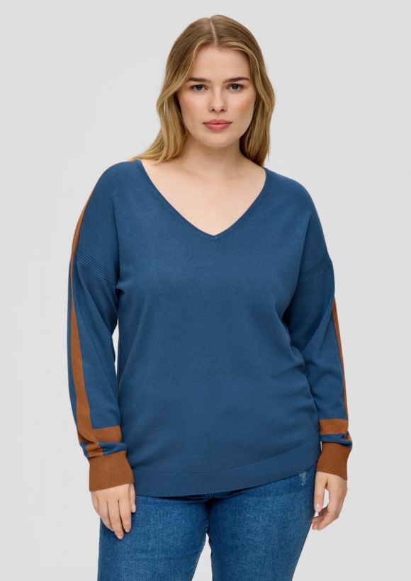 s.Oliver Strickpullover aus Viskosemix - blau
