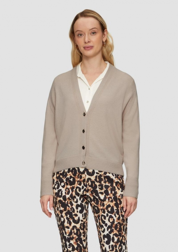 s.Oliver Strickjacke aus Kaschmirmix - beige