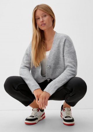 s.Oliver Cardigan aus Strick - grau meliert