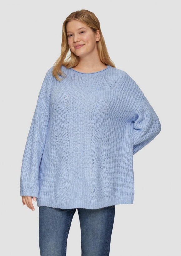 s.Oliver Relaxed Fit Pullover aus Alpakamix - hellblau