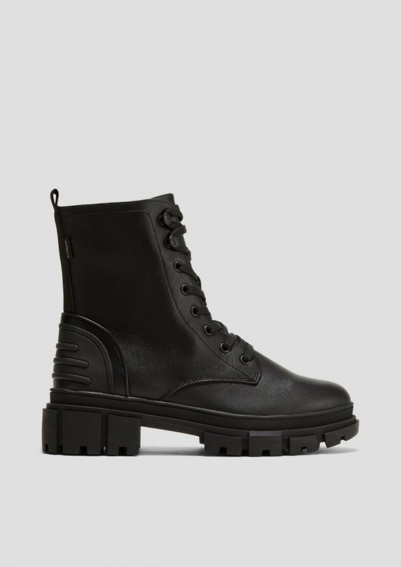 s.Oliver Chunky Boots in Leder-Optik - schwarz