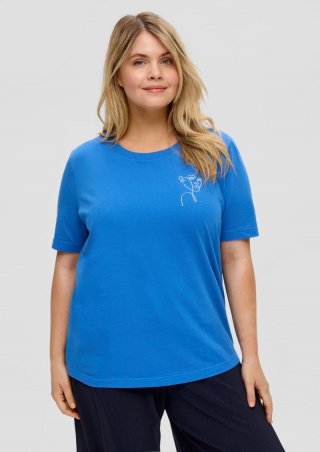 s.Oliver T-Shirt mit Print-Detail - royalblau