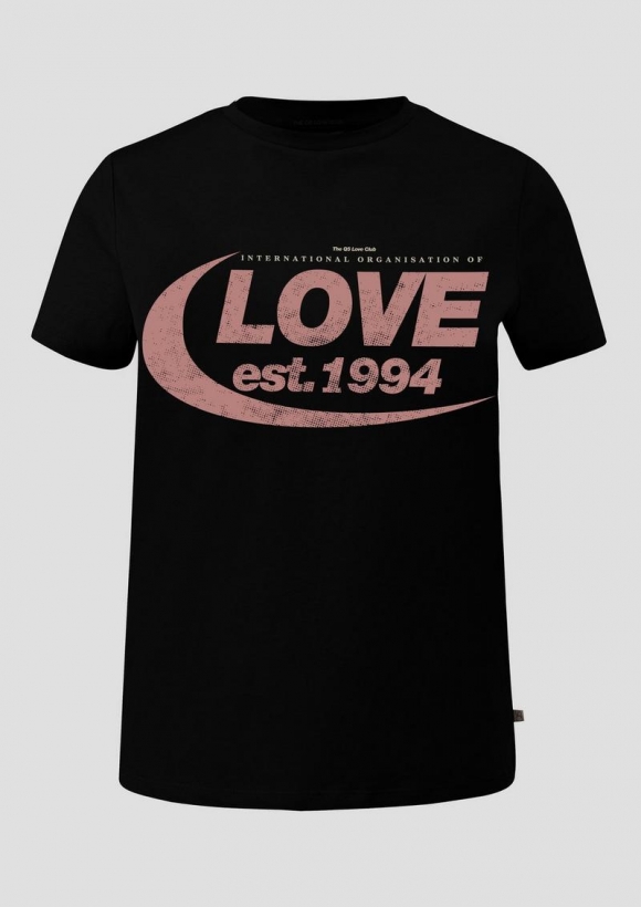 s.Oliver Baumwollshirt mit Frontprint - schwarz