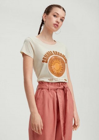s.Oliver T-Shirt aus reiner Baumwolle - helles beige