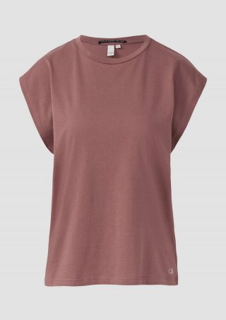 s.Oliver T-Shirt mit leicht überschnittenen Schultern - aubergine