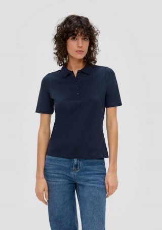 s.Oliver Poloshirt aus Baumwollstretch - navy