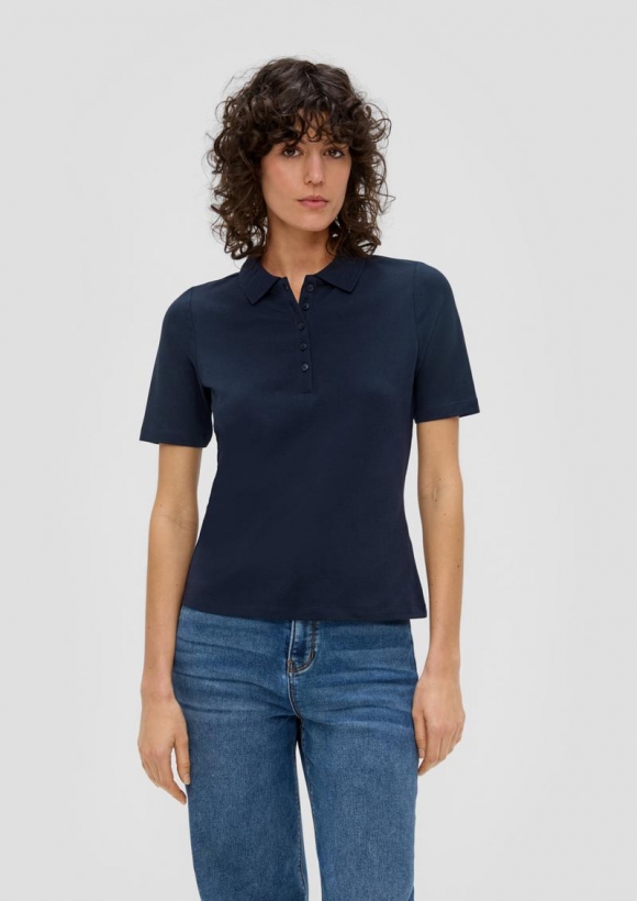 s.Oliver Poloshirt aus Baumwollstretch - navy
