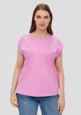 s.Oliver Relaxed-Fit-Shirt aus Baumwolle mit Frontprint - rosa