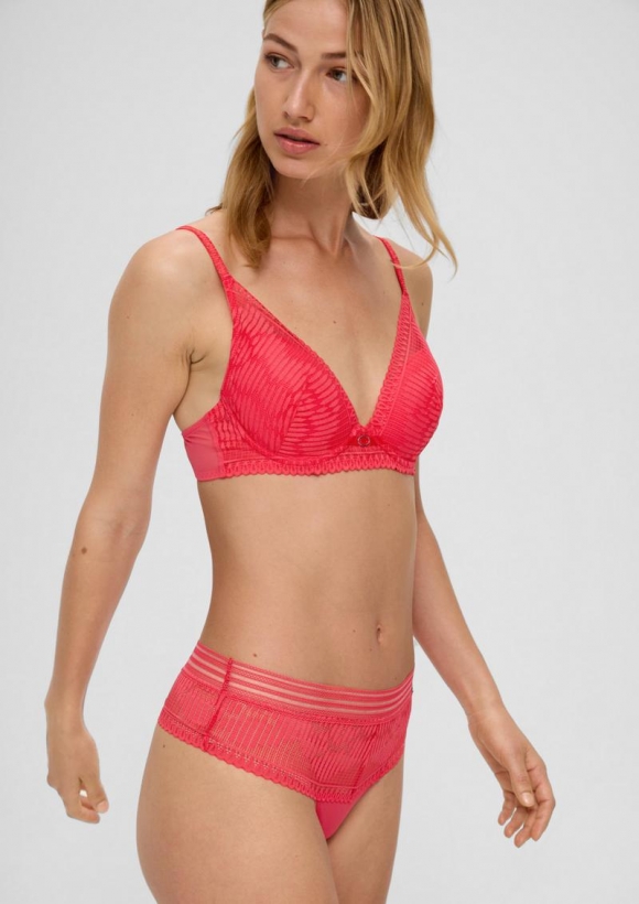 s.Oliver Push Up-BH mit Spitze - fuchsia