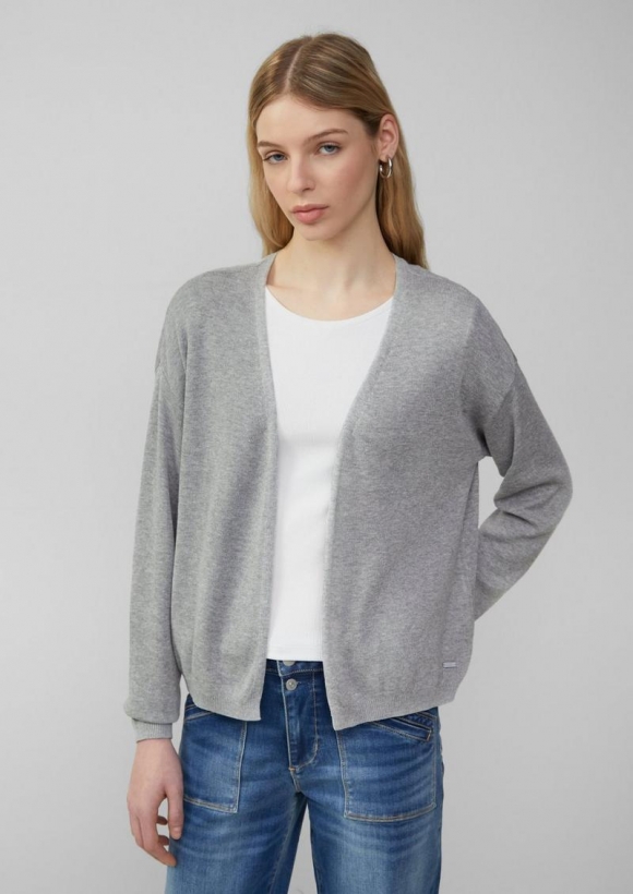 s.Oliver Strickjacke mit überschnittener Schulter - grau meliert