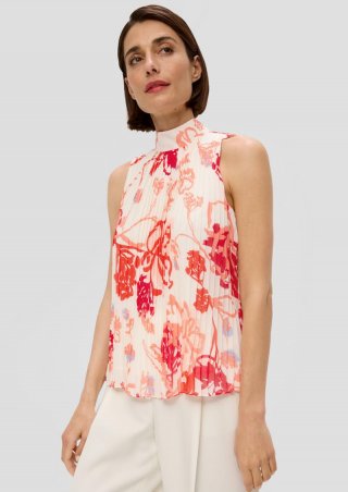 s.Oliver Chiffonbluse mit Plisseefalten - ecru