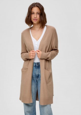 s.Oliver Strickjacke aus Viskosemix - sandfarben