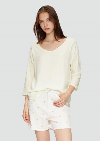 s.Oliver 3/4-Arm-Shirt im Fabricmix - ecru