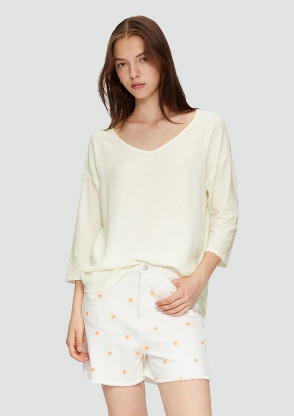 s.Oliver 3/4-Arm-Shirt im Fabricmix - ecru