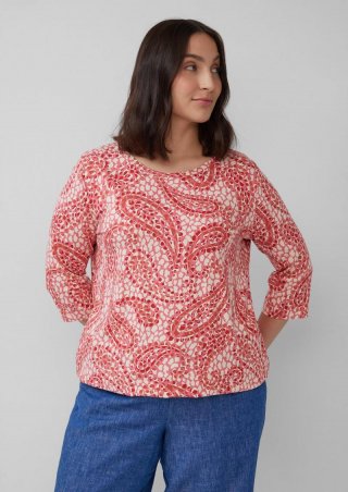 s.Oliver Shirt aus Viskosestretch in O-Shape - himbeere