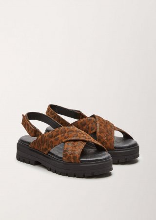 s.Oliver Sandalen aus Echtleder - hellbraun