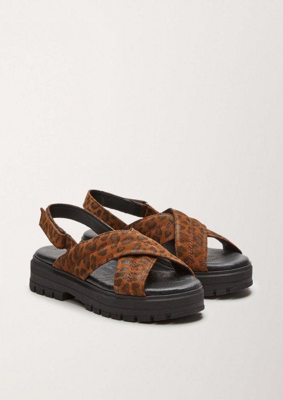 s.Oliver Sandalen aus Echtleder - hellbraun