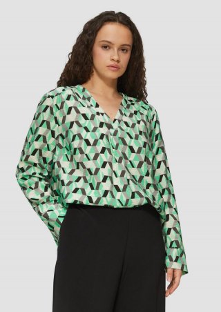 s.Oliver Strukturierte Bluse mit All-over-Print - hellgrün