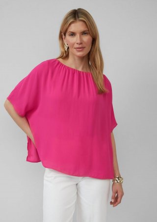 s.Oliver Chiffonshirt im Loose Fit mit Jerseyfutter - pink