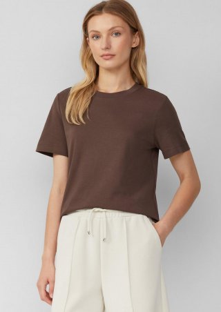 s.Oliver Verkürztes T-Shirt aus Interlockjersey - mokka