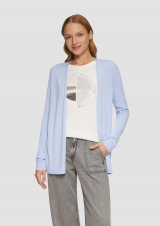 s.Oliver Offene Strickjacke aus Viskosemix - hellblau