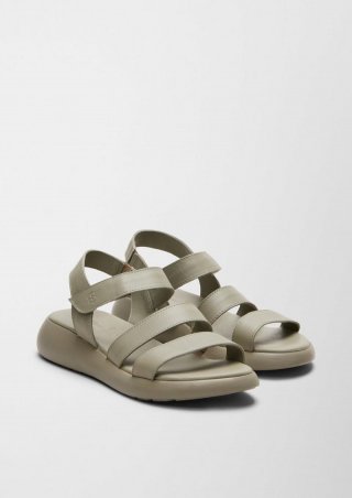 s.Oliver Sandalen aus Rindsleder - helles olivgrün